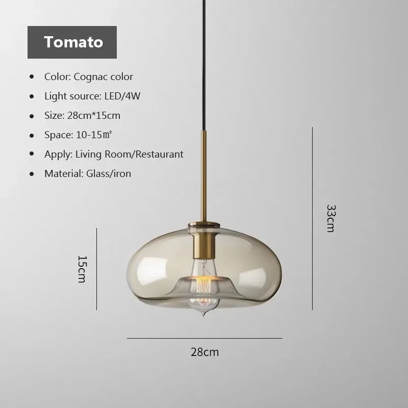 Nordic Glass LED Pendant Light - Versatile Single/Multi Head Chandelier for Home Decor