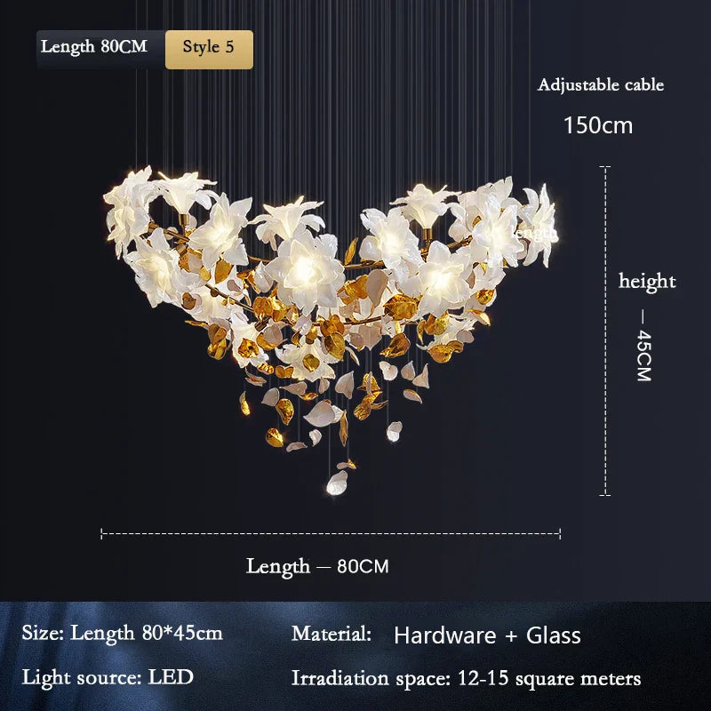 Dlight Decor Loft Crystal Ceiling Chandelier - Luxury Crystal Hanging Light for Staircases, Living Rooms, and Modern Villa Elegance