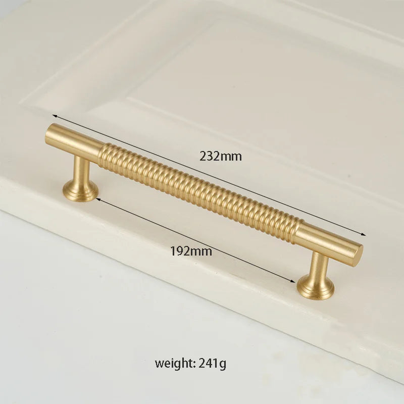 Textured Brass Handles – Golden Cabinet Pulls and Wardrobe Bar Handles (50mm-300mm)