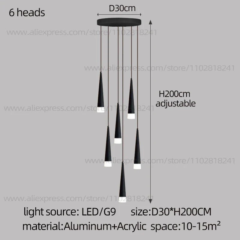 Contemporary Stair Chandelier - Elevate Your Duplex Apartment with Nordic Loft Elegance