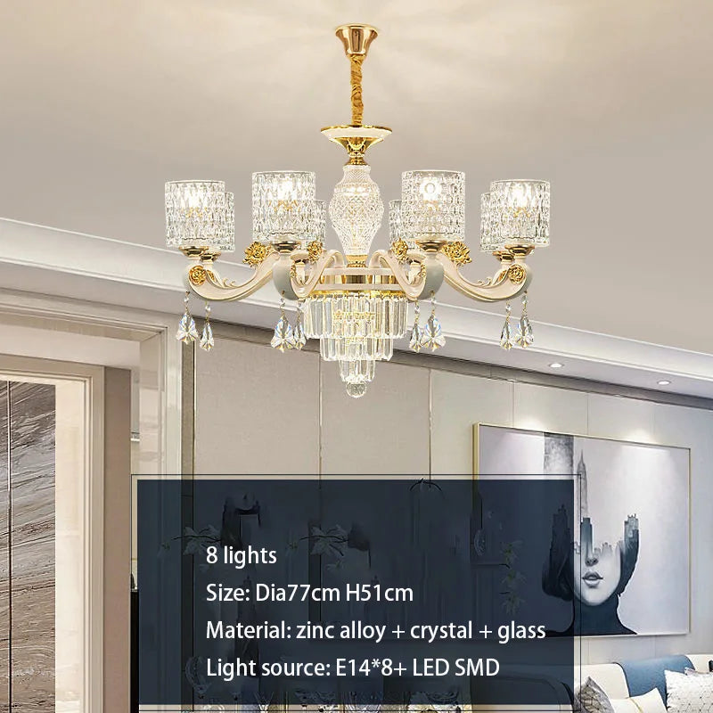 New European Style Crystal Ceiling Chandelier - Modern Luxury for High-Class Interiors