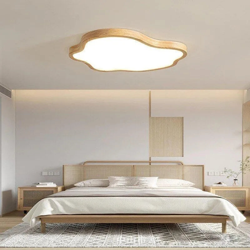 Nordic LED Wooden Ceiling Light - Modern Log Cloud Lamps - Ideal for Bedroom Decor, Living Room, Hall, and Hotel - Stylish Indoor Lighting Fixture