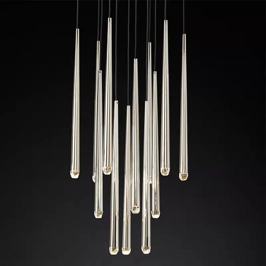 Trendy American Classic Crystal Chrome Chandelier - LED Hanging Lamp