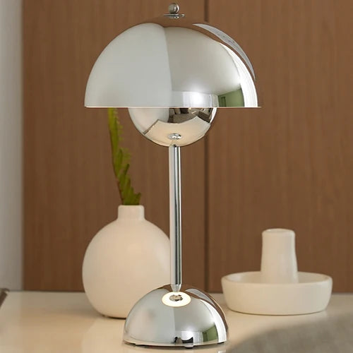 Nordic Retro Mushroom Table Lamp - Touch Control LED Desk Lamp with USB Plug