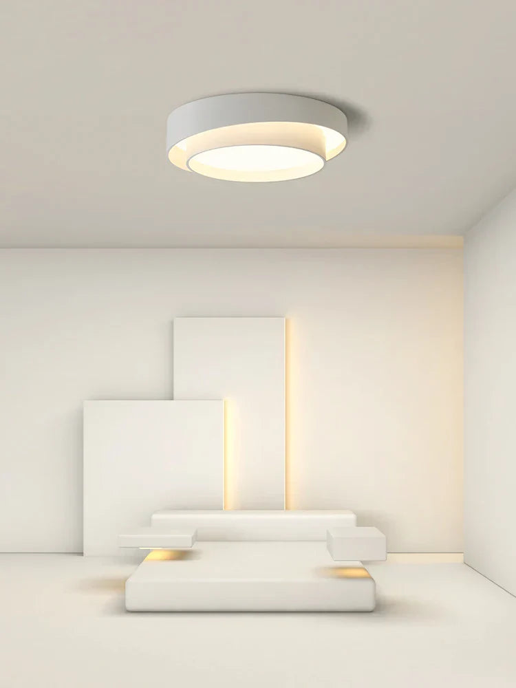Round Ceiling Lamp - Modern LED Art Ceiling Light - Perfect for Studio, Kitchen, Bedroom, Aisle, Balcony, and Corridor - Designer White Ceiling Lamp