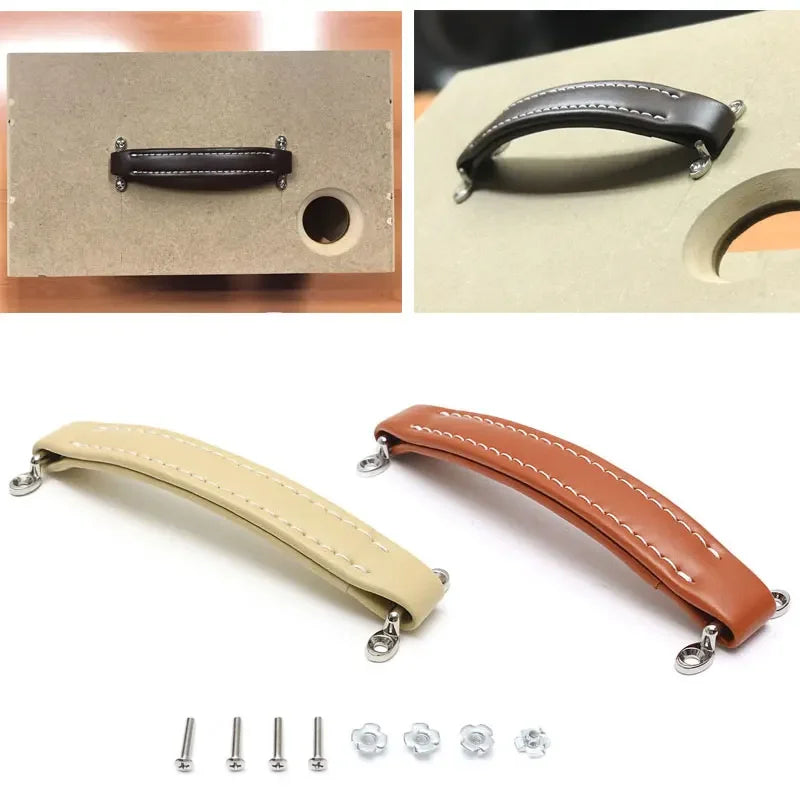 Vintage Leather Furniture Handle – Soft Suitcase-Style Drawer Pulls for Cabinets and Chests