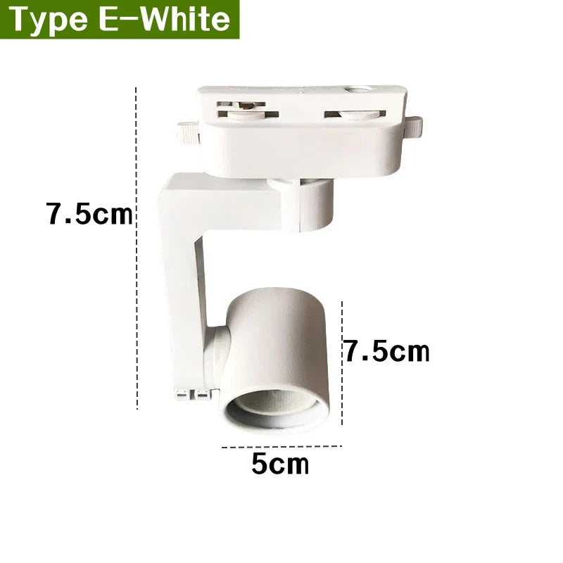 E27 LED Track Light Holder Base - 2-Wire Rotatable Ceiling Rail Lamp Fittings