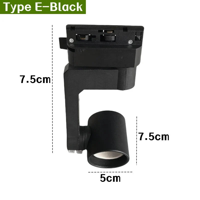 E27 LED Track Light Holder Base - 2-Wire Rotatable Ceiling Rail Lamp Fittings