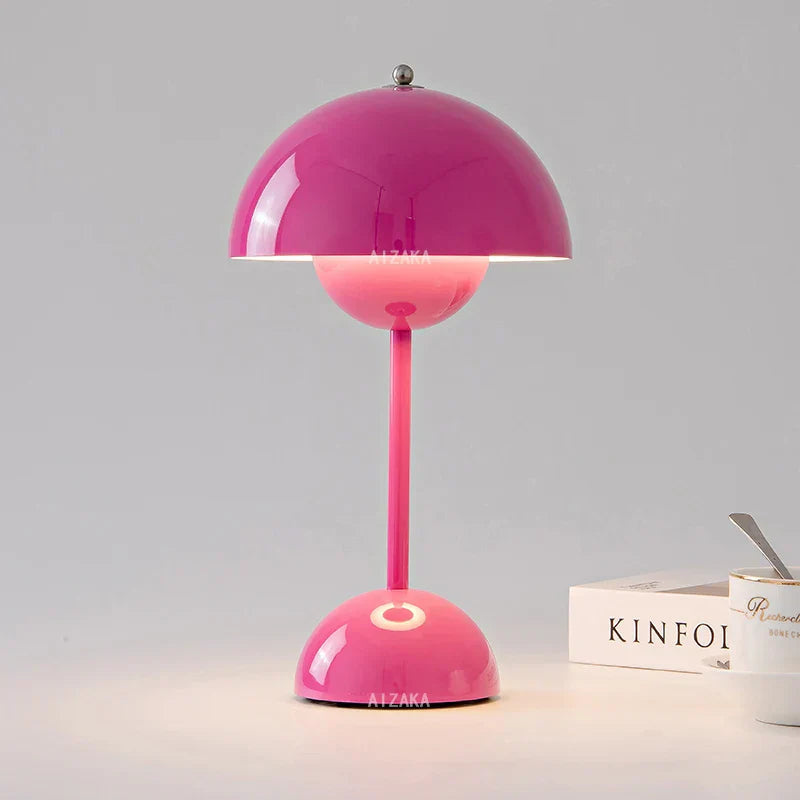 Nordic Retro Mushroom Table Lamp - Touch Control LED Desk Lamp with USB Plug