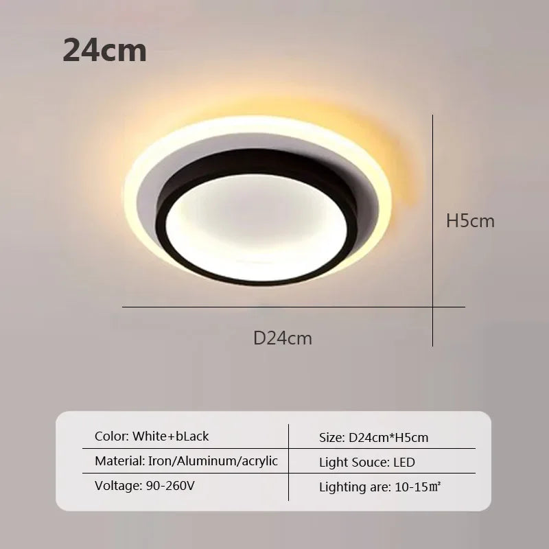Modern LED Surface Mount Ceiling Light - Versatile Lighting Fixture for Cloakroom, Bedroom, Hallway, and Living Room
