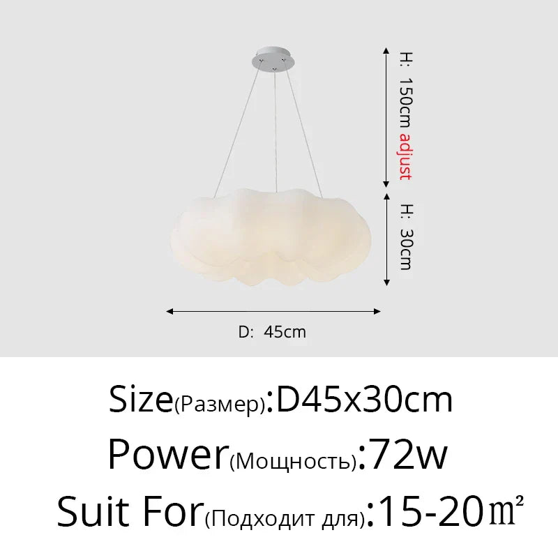 Clouds Ceiling Light - Perfect for Dining Room, Children's Bedroom, Hall - White LED Chandelier - Creative Decorative Lighting Fixture for Daily Illumination