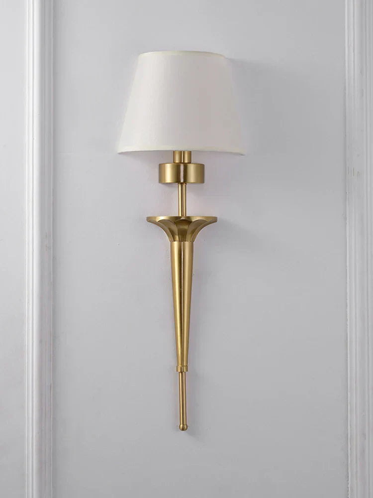 Copper Lamp - American Wall Lamp for Bedroom, Simple Wall Lamps with Classical Design, Living Room Decor LED Lights, Home Corridor Bedside Lamp