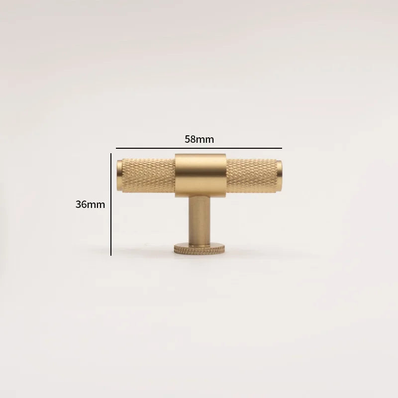 Knurled Brass Handles – Modern Kitchen Cabinet Pulls and Wardrobe Knobs (28mm-278mm)