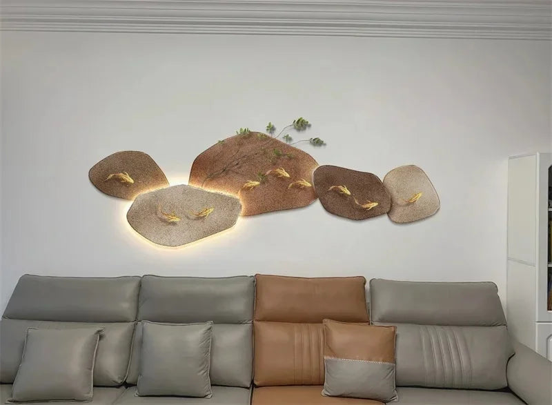 Dlight Decor 3D Nine Fish Wall Lamp Mural Art