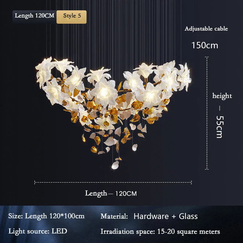 Dlight Decor Loft Crystal Ceiling Chandelier - Luxury Crystal Hanging Light for Staircases, Living Rooms, and Modern Villa Elegance