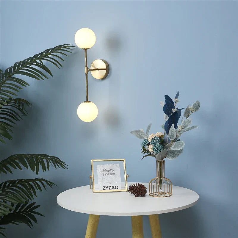 Post-Modern Wall Lamps - LED Golden Glass Wall Light with G9 Bulb for Nordic Creative Bedroom, Living Room, Aisle, and Bedside