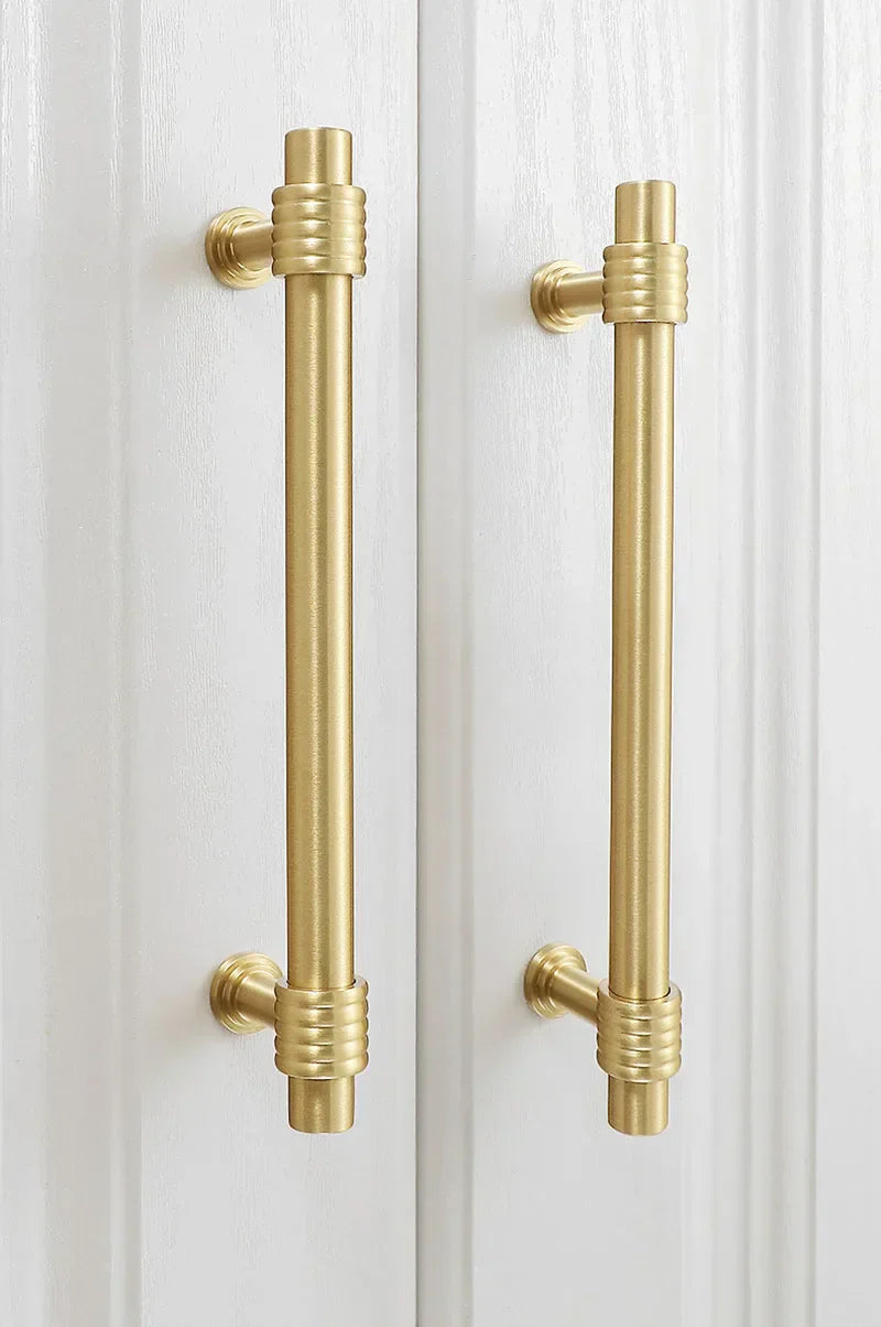 Satin Gold Furniture Handle – Solid Brass Cabinet Knobs and Drawer Pulls (50mm-358mm)