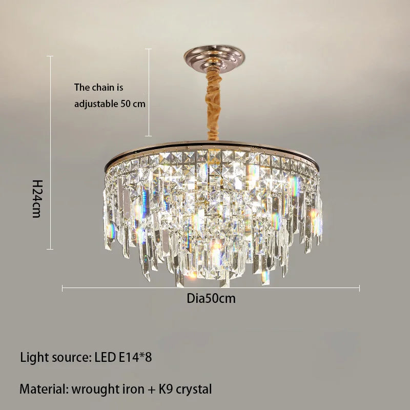 New Modern Crystal Chandelier - Effortless Elegance for Living, Dining, and Bedroom Spaces