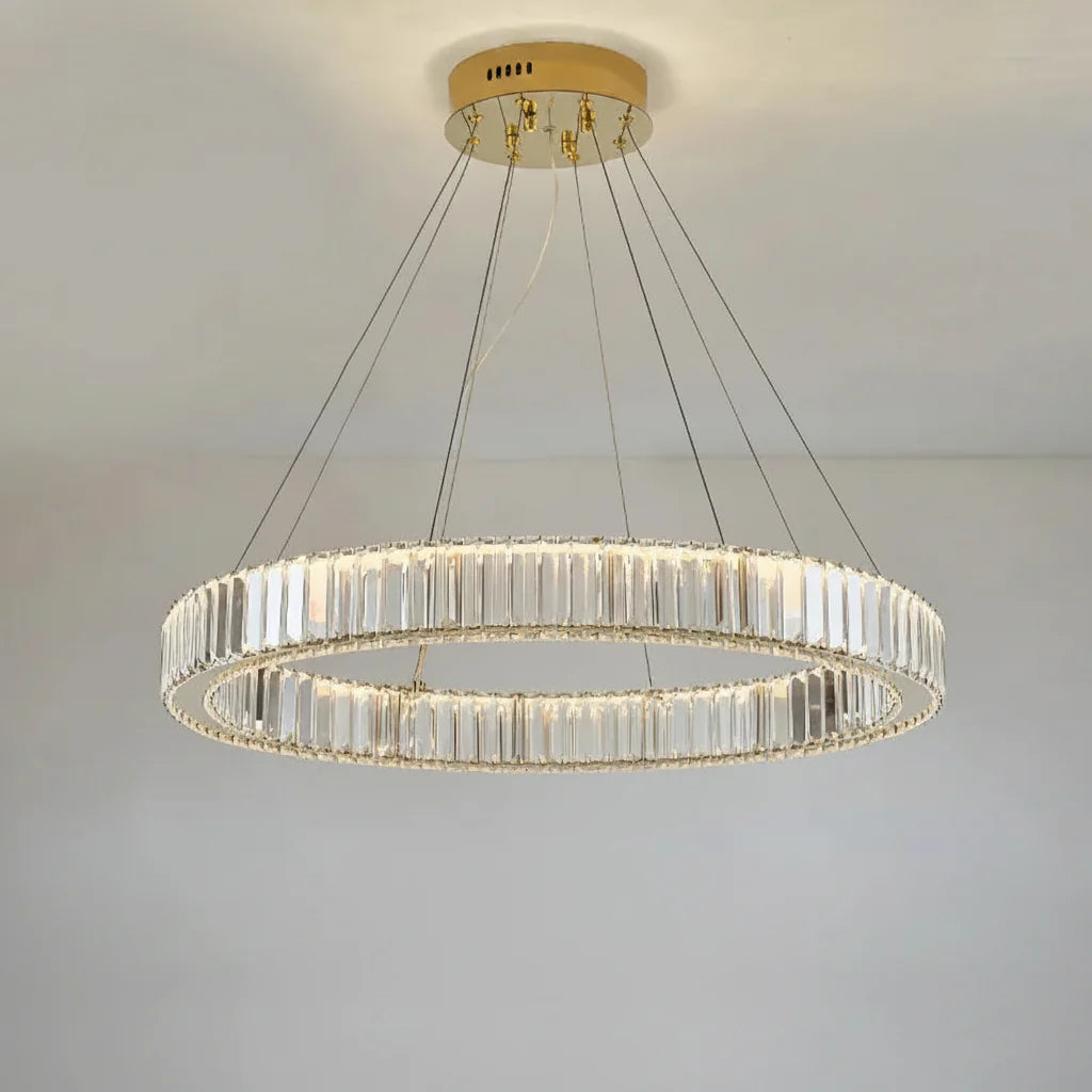 Modern Luxury Crystal Chandeliers - Golden Chandelier Lighting for Living Rooms, Stairs, and Duplex Halls