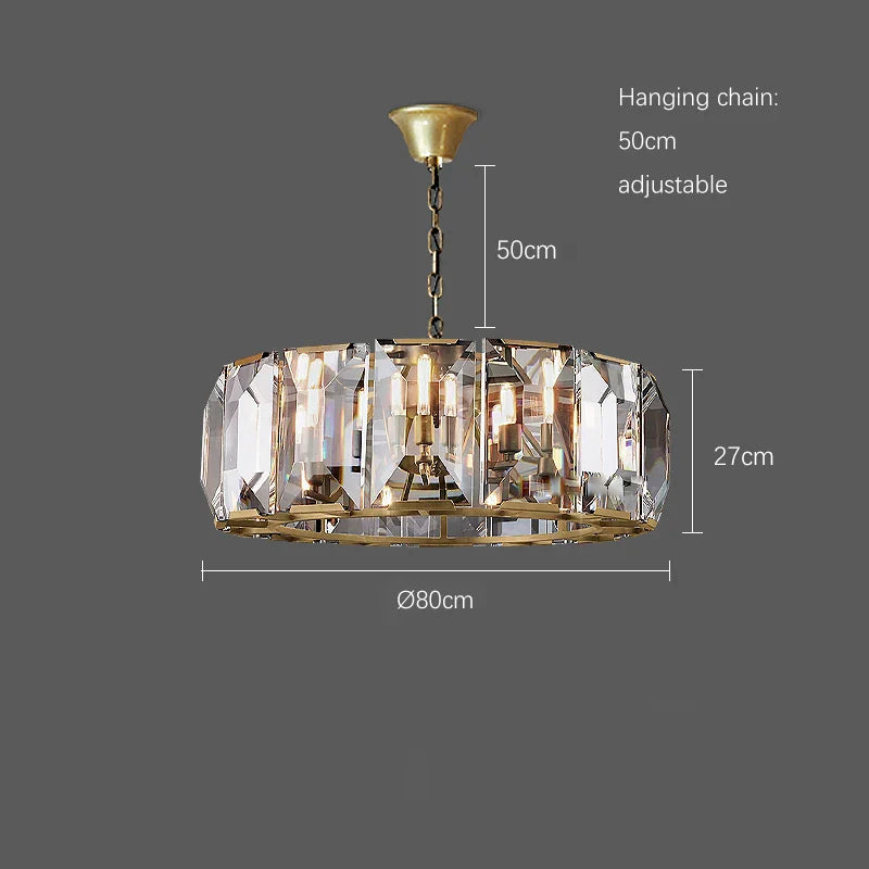 Timeless Classic American LED Crystal Chandelier - Available in Gold, Silver, and Black Finishes, Perfect for Dining Rooms