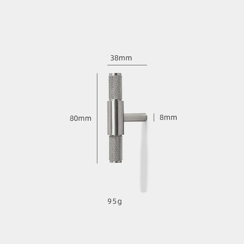 Solid Brass Knurled Cabinet Handles – Brushed Nickel Wardrobe Pulls and Textured Bar Knobs
