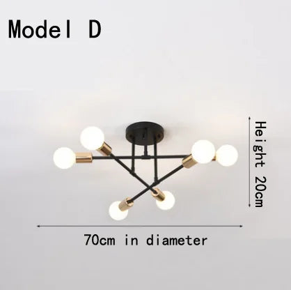 Eva's Brushed Antique Gold ceiling light