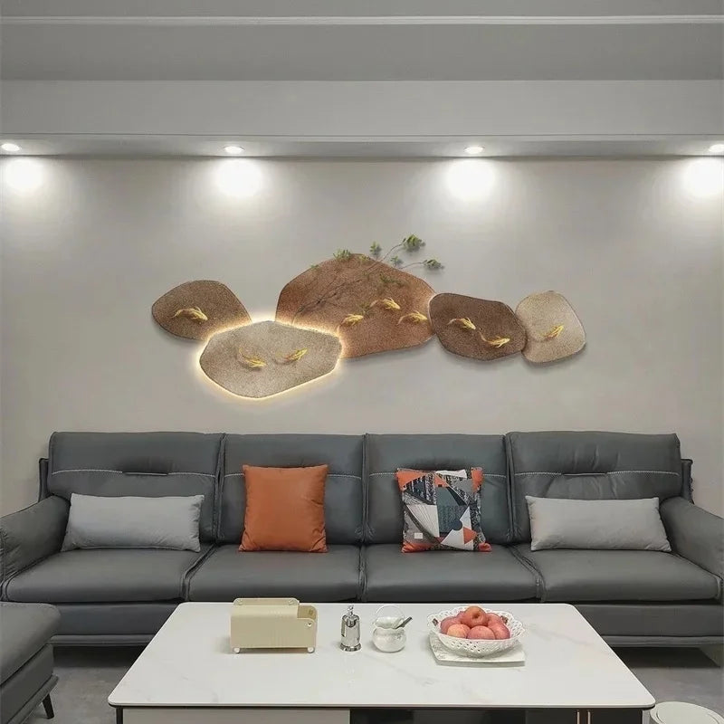Dlight Decor 3D Nine Fish Wall Lamp Mural Art