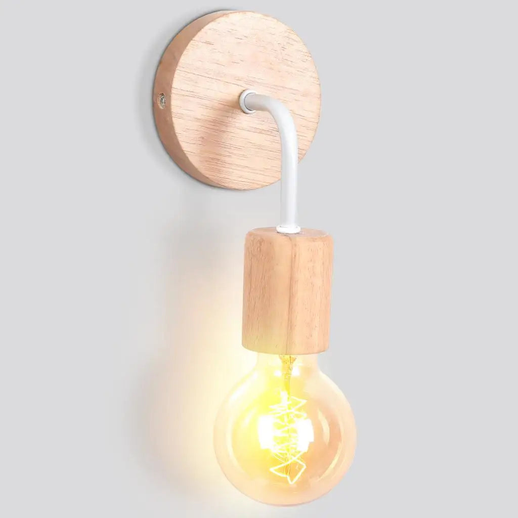 Ella's Vintage Industrial Wood Wall Lamp