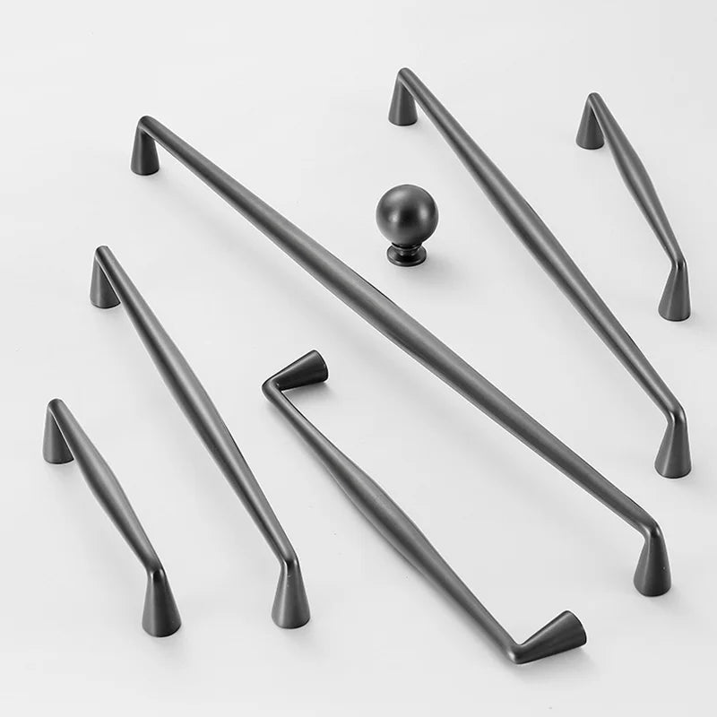 Brass Gold, Black, and Gray Cabinet Handles – Nordic Wardrobe Knobs and American Bar Pulls