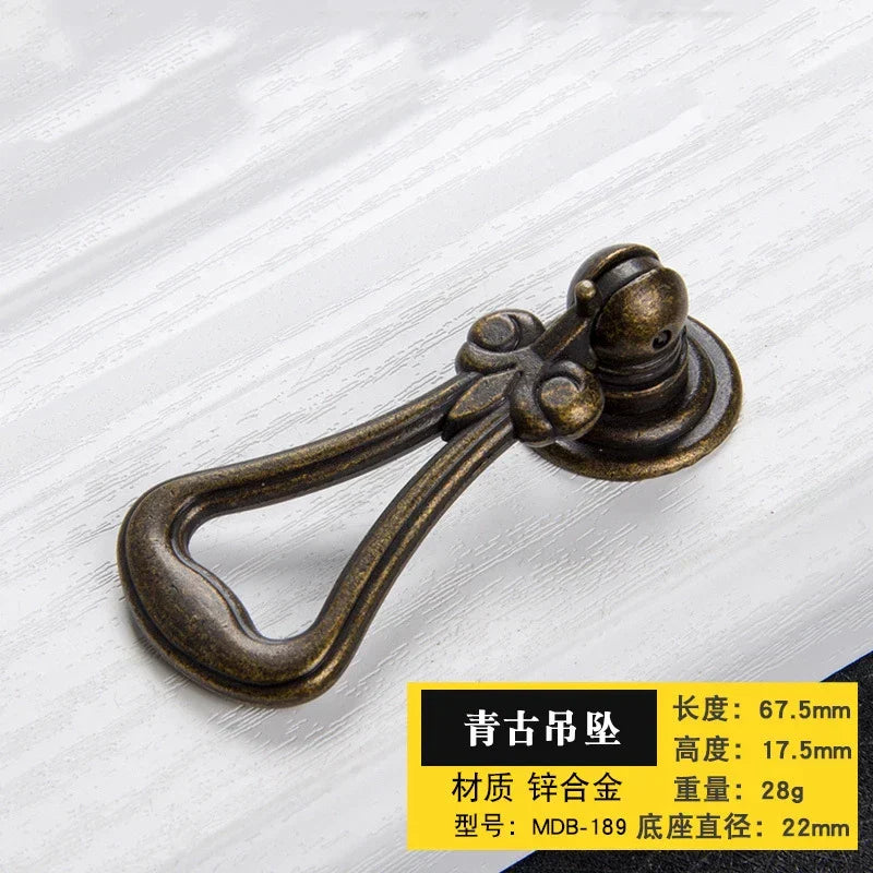 Antique Bronze Cabinet Handles - Retro Drawer Pulls, Vintage Zinc Alloy Kitchen Hardware for Furniture, Dresser, and Locker