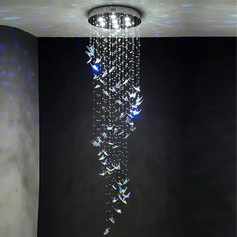 Spiral Design Modern Crystal Chandelier - Elegance for Staircase Lighting, Living Room, Hotel Lobby, and Home Decoration