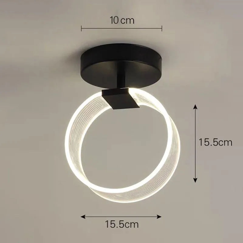 Modern LED Ceiling Light - Acrylic Geometry Linear Decoration Lamp in Black and Gold for Bedroom, Living Room, Corridor, and Indoor Home Fixture