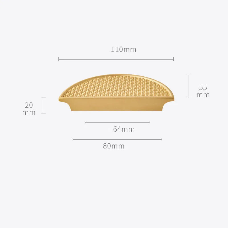 Gold Round Brass Cabinet Handles – Textured Braided Pattern Pulls for Wardrobes, Bookcases, and Wine Cabinets