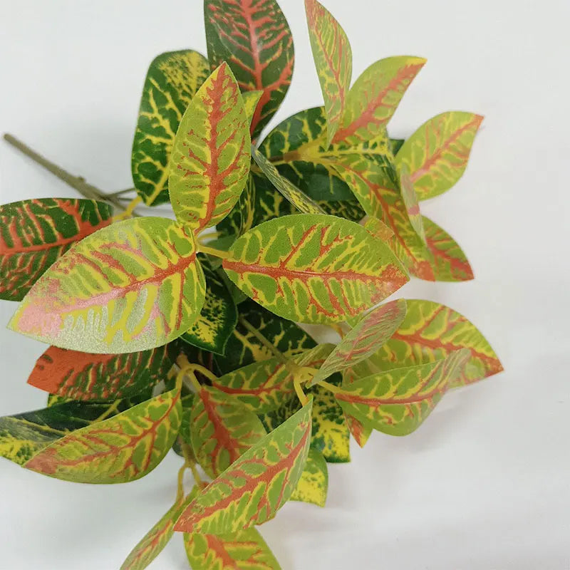 Dlight Decor 33cm Tropical Plant with Codiaeum and Scindapsus Leaves