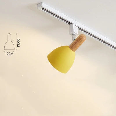 15W Modern Nordic Wooden LED Track Light - Ceiling Spotlight