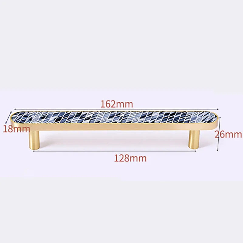Brass and Acrylic Cabinet Handles – Colorful European Wardrobe Pulls for Furniture (96/128mm Hole Distance)