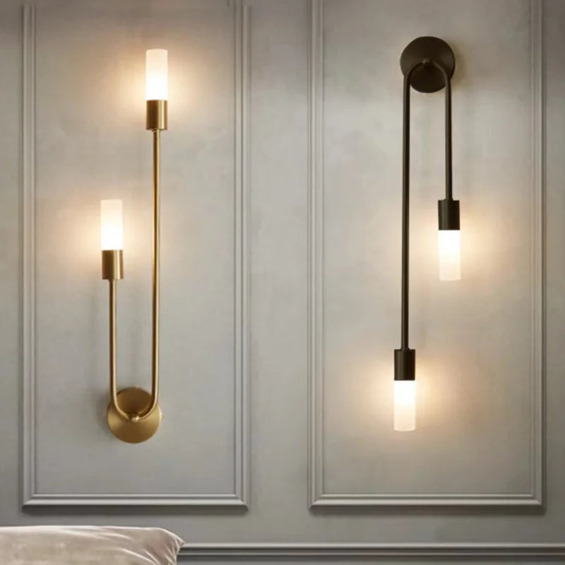 Chic Modern LED Wall Light - Gold Indoor Decor, Ideal for Vanity, Living Room, Kitchen, Bedroom, and Hallway Lighting with Nordic Long Strip Design