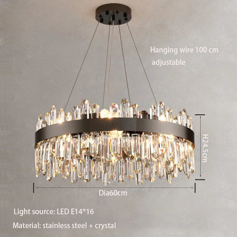 New Style Light Luxury Crystal Chandelier - Modern Elegance for Living Rooms, Dining Areas, Commercial Spaces, and Master Bedrooms