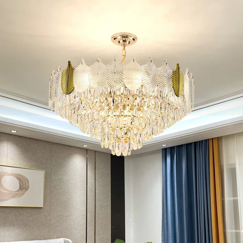Light Luxury Crystal Chandelier - Elegance for Living, Dining, and Bedroom Illumination