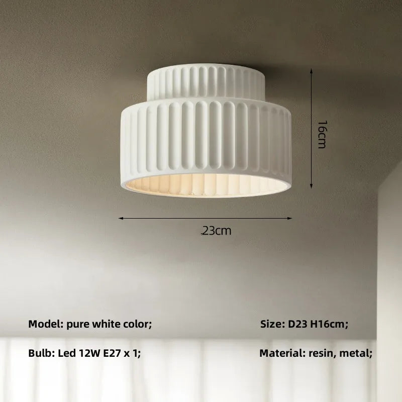 Nordic Creamy Wabi-Sabi Style LED Ceiling Lights - Illuminate Your Corridor and Bedroom with Subtle Elegance