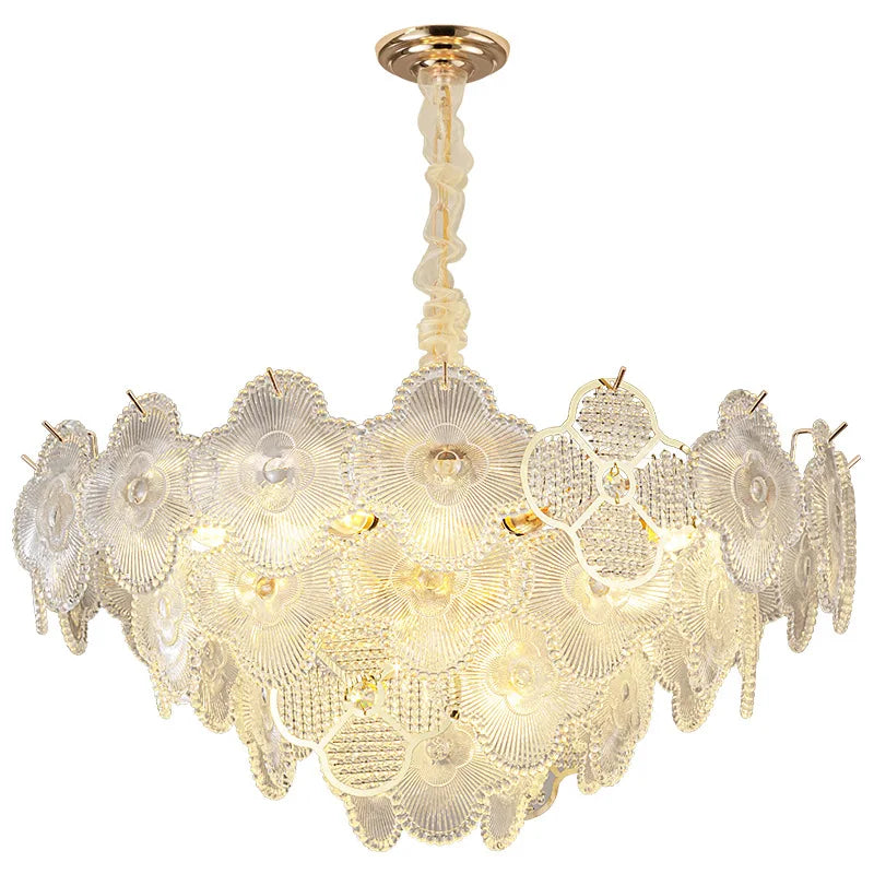 Modern LED Light Luxury Chandelier - Ideal for Villa Living Rooms, Bedrooms, and Dining Spaces - French Plum Crystal Glass Design
