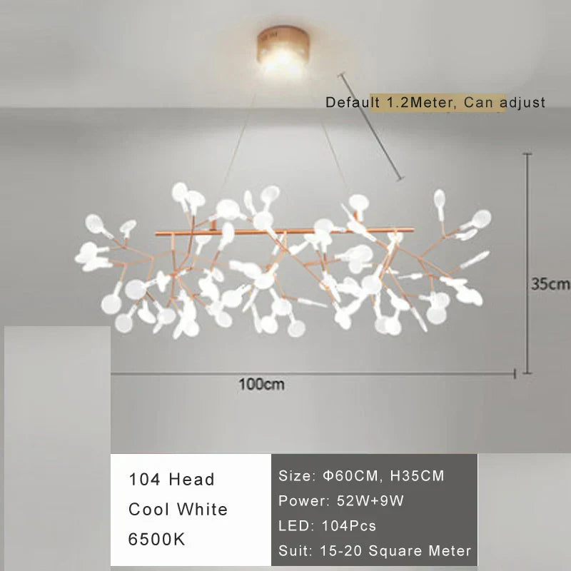 Modern Firefly LED Chandelier - Stylish Acrylic Industrial Pendant Light for Living, Dining, and Kitchen Decor