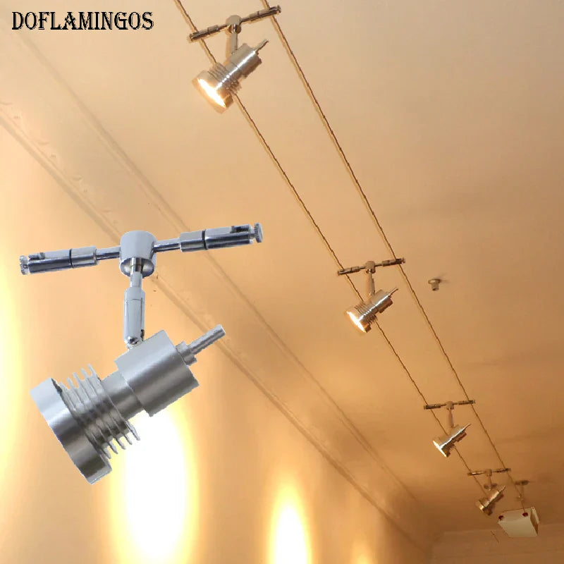 12V Steel Wire Track Spotlights for Commercial and Decorative Lighting