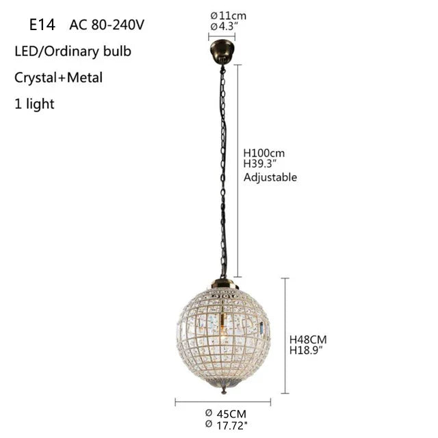 Medieval French Court Style Crystal Chandelier - Retro Luxury Lighting for Living Rooms and Bedrooms