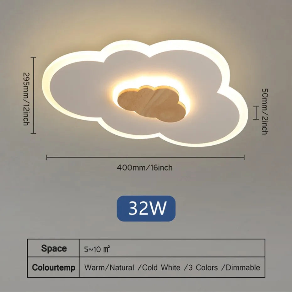 Dreamy Cloud LED Ceiling Lamp - Creative Lighting for Children's Rooms