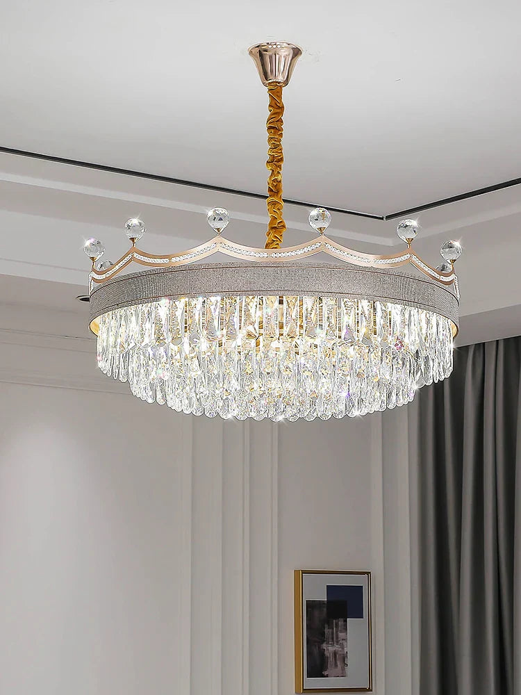 Living Room Chandelier - Light Luxury Crystal Elegance for Modern Dining and Bedroom Ambiance