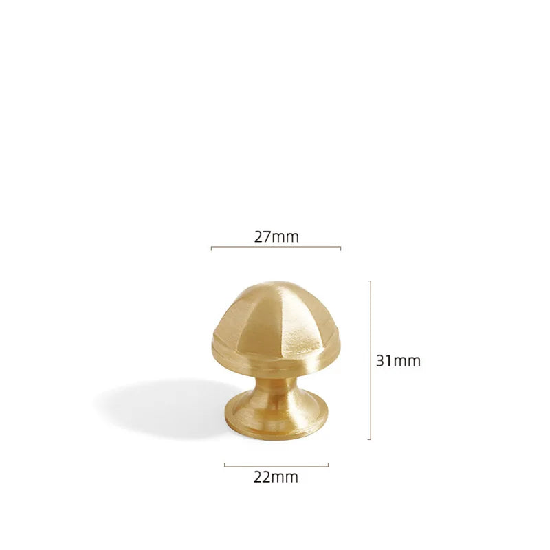 Solid Brass Octagonal Cabinet Knobs – Antique Gold Drawer and Wardrobe Handles