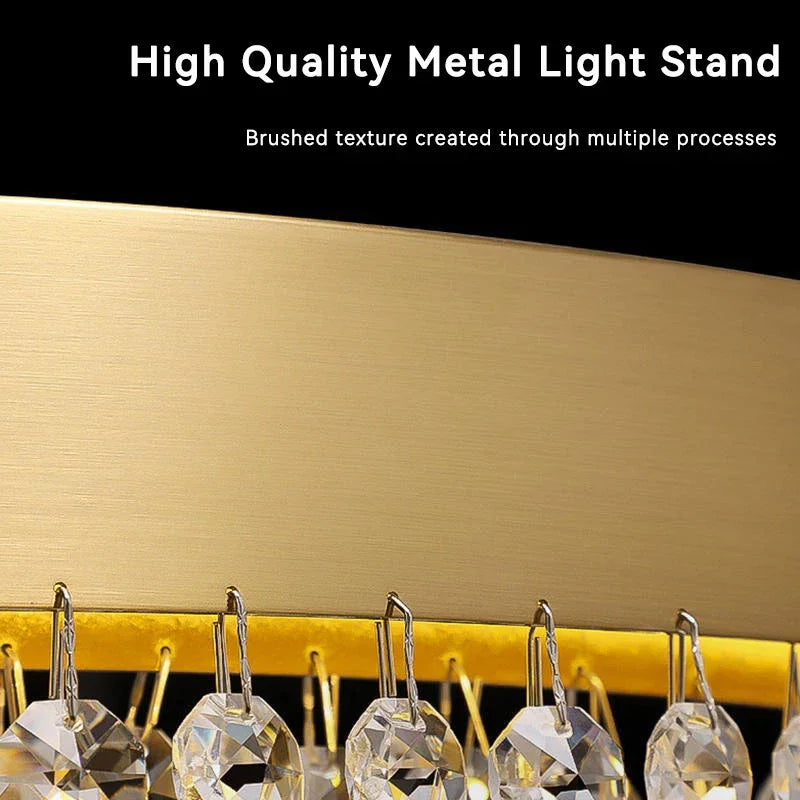 Modern LED Crystal Chandelier - Elegant Lighting Fixture for Living Room, Dining Room, Kitchen, and Home Lighting Decor