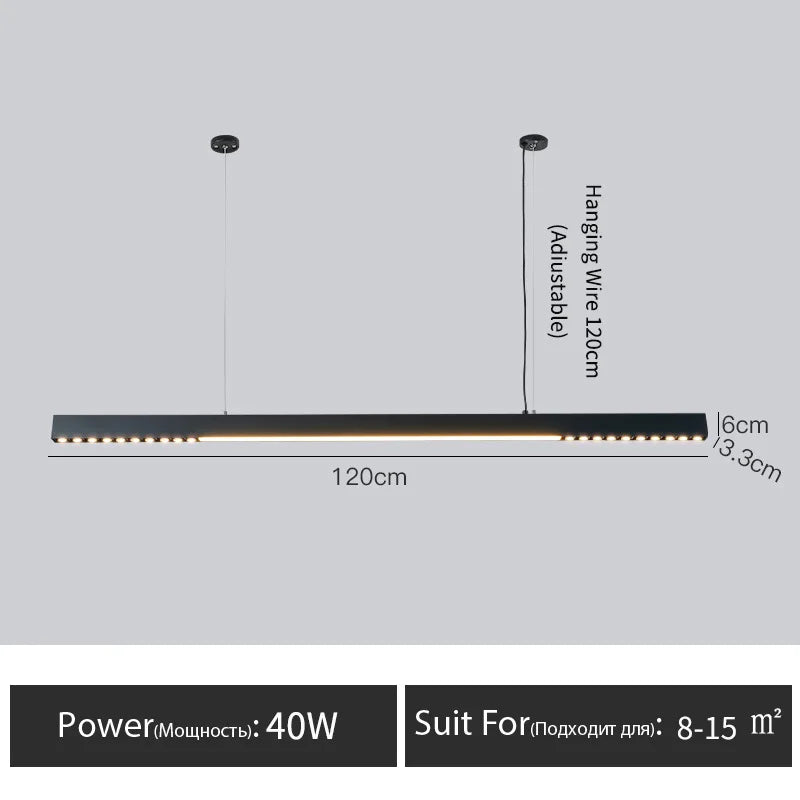 Sleek One-Word Chandelier - Minimalist Lighting for Dining Rooms, Kitchens, and Offices