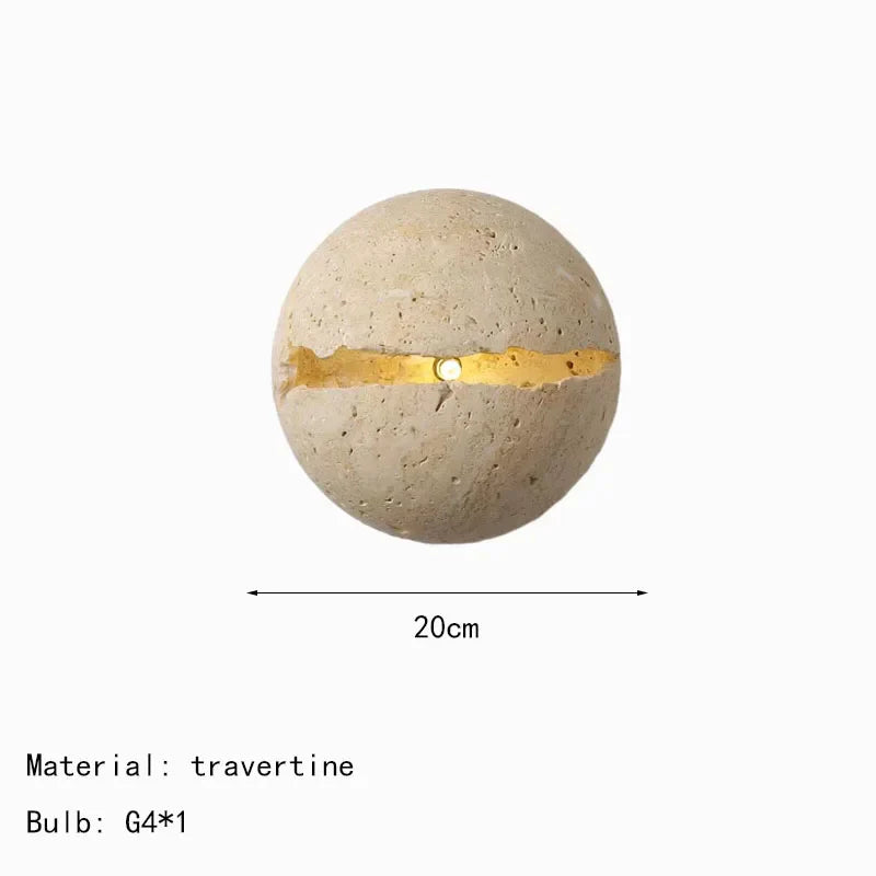 Natural Stone Wall Lamp - Art Decor Sconce for Foyers, Dining Rooms, Bedrooms, Stairs, Aisles, and Corridor Atmosphere Lighting